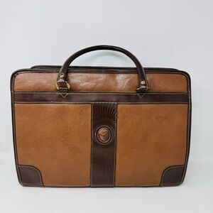 Classic Two-Tone Brown Leather Tote Bag